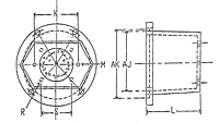 Dimensional Drawing for EM5 Series Pump/Engine Adapters